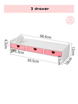 Sweet Pink Heart Desktop Storage Monitor Stand