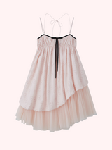 Black Ribbon Bowknot Pink Dress