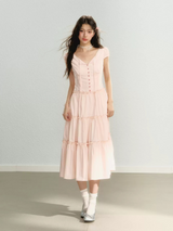 Ethereal Rose Tiered Dress