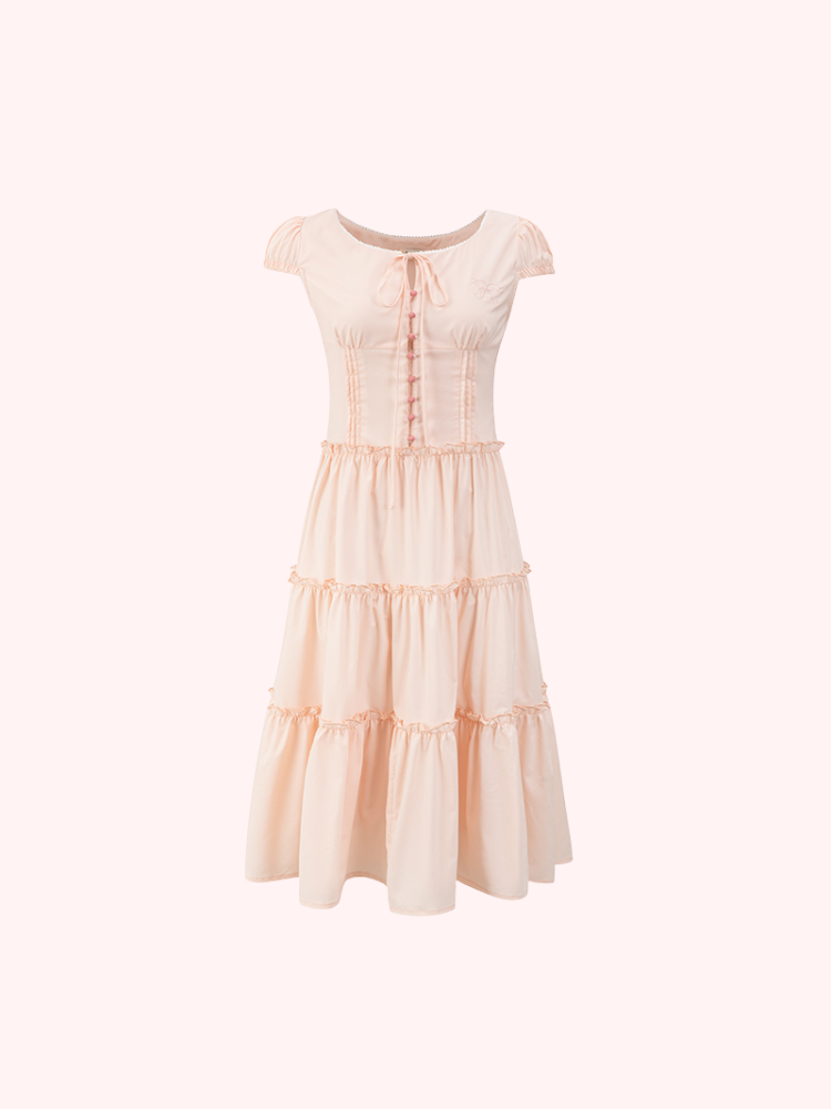 Ethereal Rose Tiered Dress