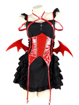 Japanese Little Wings Devil Lolita Maid Pink Black Red Set